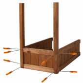 Kép 3/6 - Nortene-Catral Natur Germin fenyő magaságyás 88 x 76 x48 cm