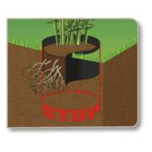 Kép 4/5 - Gyökérvédelem, gyökércsapda HDPE, bambusz-szegély, 70cm x 3m, 1,2mm vastag