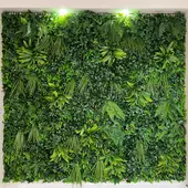 Kép 3/13 - Nortene Vertical Tropic zöldfal, növényfal műanyag, természetes hatás - trópusi növényekkel (100x100cm)