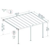 Kép 5/5 - Palram Canopia Capri 5400 szürke 3 x 5,46 pergola