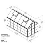Kép 2/10 - Palram Canopia hybrid 6x12 polikarbonát üvegház 6,8 m2