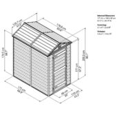 Kép 3/6 - Palram Skylight 4x6 barna kerti házak 2