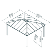 Kép 3/8 - Palram Canopia Dallas 4.3x4.9m - Luxus kategóriás kerti pavilon