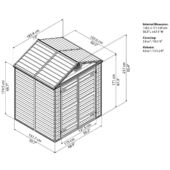 Kép 2/2 - Palram Skylight 6x5 barna kerti házak 1