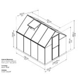 Kép 2/14 - Palram Canopia multiline 6x8 polikarbonát üvegház 4,63 m2