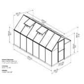 Kép 2/10 - Palram Canopia multiline 6x12 polikarbonát üvegház 6,85 m2