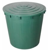 Kép 1/2 - Ecotank kerek esővízgyűjtő 500 literes tetővel és 3/4&quot;-es csappal
