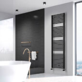 Kép 1/6 - Ares design radiátor, szatén fekete, 600x1750