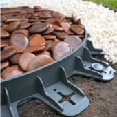 Kép 1/5 - Hajlítható zöld műanyag ágyásszegély 80 cm/ZÖLD , 45 mm