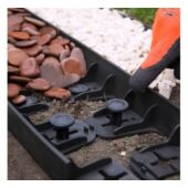 Kép 2/5 - Hajlítható zöld műanyag ágyásszegély 80 cm, zöld, 45 mm