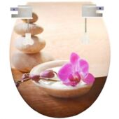 Kép 1/3 - Bézs orchideás WC ülőke