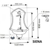 Kép 2/6 - SIENA falikút Antikolt bronz