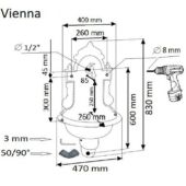 Kép 4/4 - VIENNA falikút gránit