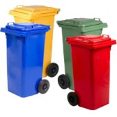 Kép 2/2 - Zöld kerekes szemetes szelektív kuka 240 liter
