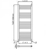 Kép 3/4 - Bagno Íves csőradiátor HEAT 400 40 × 100 cm