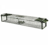 Kép 2/2 - Állatcsapda 100x17x17cm, 2 bemenet, horganyzott, zöld porbevonattal