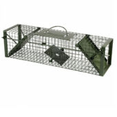 Kép 2/2 - Állatcsapda 60x17x17cm, 2 bemenettel, horganyzott, zöld porszórt