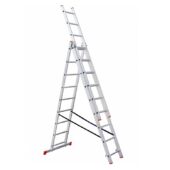 Kép 1/4 - STS alumínium kitolható kétágú létra 3x9 fokos (530cm)