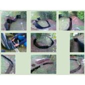 Kép 2/5 - Gyökérvédelem, gyökércsapda HDPE, bambusz-szegély, 70cm x 3m, 1,2mm vastag