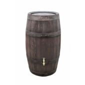 Kép 4/9 - Esővízgyűjtő &quot;Barrique&quot; 250 L sötétbarna, kis hordó csap nélkül