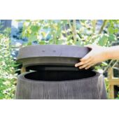 Kép 5/9 - Esővízgyűjtő &quot;Barrique&quot; 250 L sötétbarna, kis hordó csap nélkül