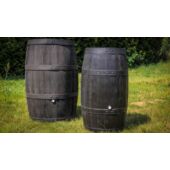 Kép 6/9 - Esővízgyűjtő &quot;Barrique&quot; 250 L sötétbarna, kis hordó csap nélkül