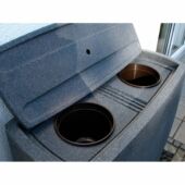 Kép 4/7 - Arves Noblesse esővízgyűjtő tartály 275 L fekete gránit, csap nélkül