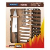 Kép 2/2 - Tramontina steak-/pizza grill evőeszköz, 14-db - barna