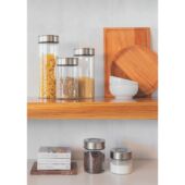 Kép 4/5 - Tramontina purezza üveg tárolóedény, rozsdamentes fedővel, ø 10 x ma 14 cm - 0,7 l