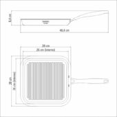 Kép 3/4 - Tramontina grano grillserpenyő tapadásmentes bevonattal, 28 x 28 cm - 1,9 l