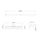 Kép 3/3 - Tramontina gereblye, 14 fogas, 150 cm