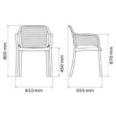 Kép 3/3 - Tramontina gabriela karfás szék - sárga