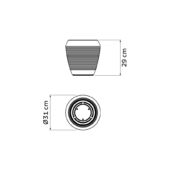 Kép 3/5 - Tramontina egipcio kaspó ø 31cm x 29cm - sötétszürke