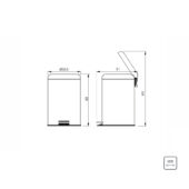 Kép 3/4 - Tramontina brasil rozsdamentes acél, pedálos szemetes, 12 l