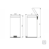 Kép 4/5 - Tramontina brasil rozsdamentes acél, pedálos szemetes, 30 l