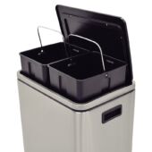 Kép 2/3 - Tramontina brasil dupla, rozsdamentes acél, pedálos szemetes, 2 x 15 l
