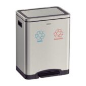 Kép 1/3 - Tramontina brasil dupla, rozsdamentes acél, pedálos szemetes, 2 x 15 l