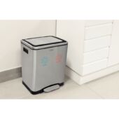 Kép 3/3 - Tramontina brasil dupla, rozsdamentes acél, pedálos szemetes, 2 x 15 l