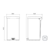 Kép 4/4 - Tramontina new rozsdamentes acél, pedálos szemetes, 20 l
