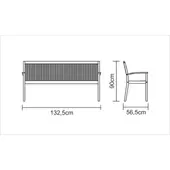 Kép 7/7 - Tramontina terrazzo fitt pad 3 üléses, 133 x 57 x 90 cm