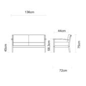 Kép 9/9 - Tramontina terrazzo fitt kanapé, 137 x 72 x 75 cm