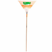 Kép 3/3 - Varing lombseprű, rugós, acél fej, keményfa nyél, 22fog, 160cm