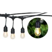 Kép 5/5 - Vízálló dekor égősor, 15 db E27 LED lámpával, 14,6 m, melegfehér
