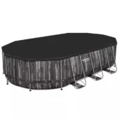 Kép 4/9 - Bestway Espiritu fa hatású ovális fémvázas medence szett 610 x 366 x 122 cm
