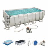 Kép 6/13 - Bestway Power Steel szögletes fémvázas medence szett 488 x 244 x 122 cm