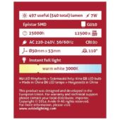 Kép 3/5 - Avide LED Spot Alu+plastic 7W GU10 110° WW 3000K