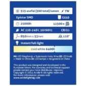 Kép 3/5 - Avide LED Spot Alu+plastic 7W GU10 110° CW 6400K