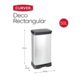 Kép 6/6 - Curver Deco-bin pedálos szemetes, 50l, ezüst