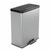 Kép 1/2 - Curver Deco-bin pedálos szemetes, 65l, ezüst