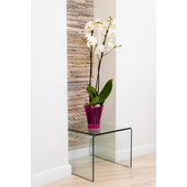Kép 2/2 - Rózsaszín műanyag orchidea kaspó, 12 x 16,5 cm